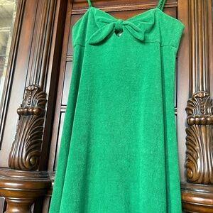 Zimmerman Teddy Tie Front Terrycloth Dress in Green